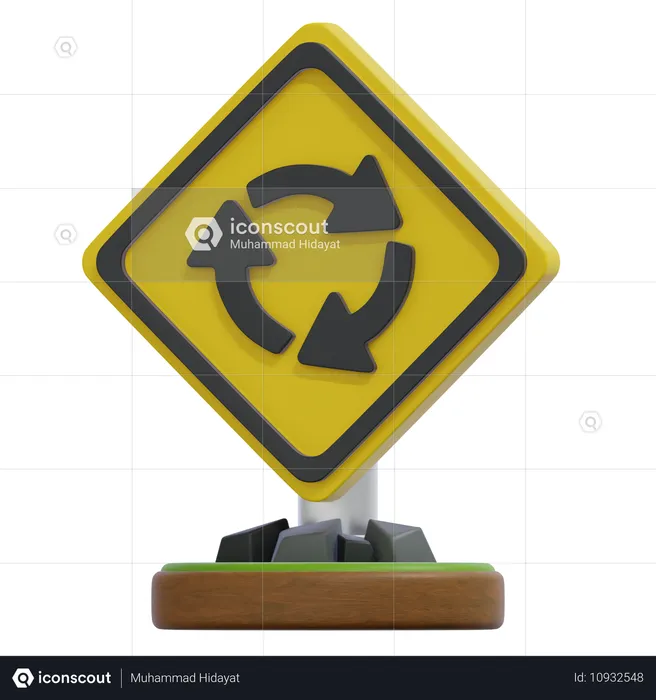 ROUNDABOUT SIGN  3D Icon