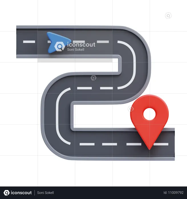 Route  3D Icon