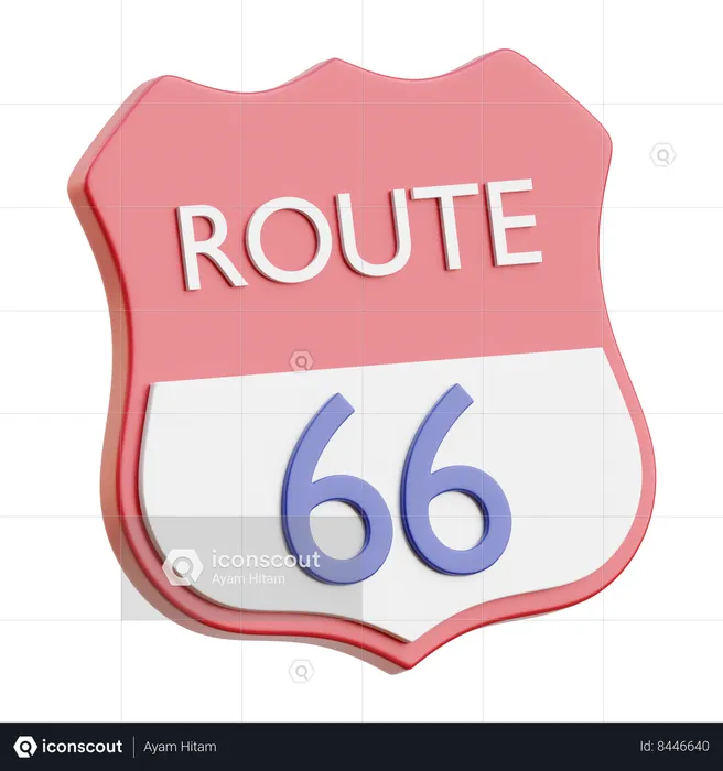 Route 66  3D Icon