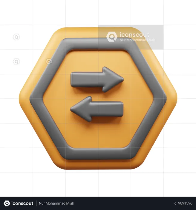 Route à double sens  3D Icon