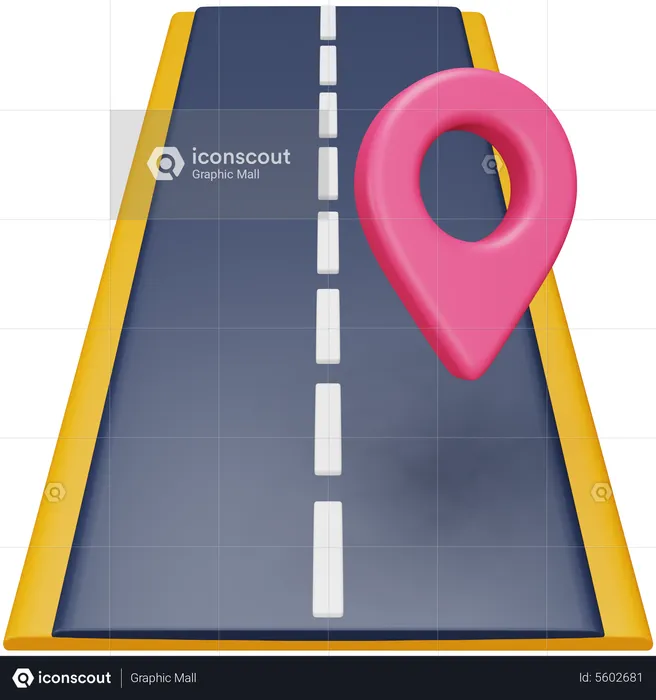 Route Navigation  3D Icon
