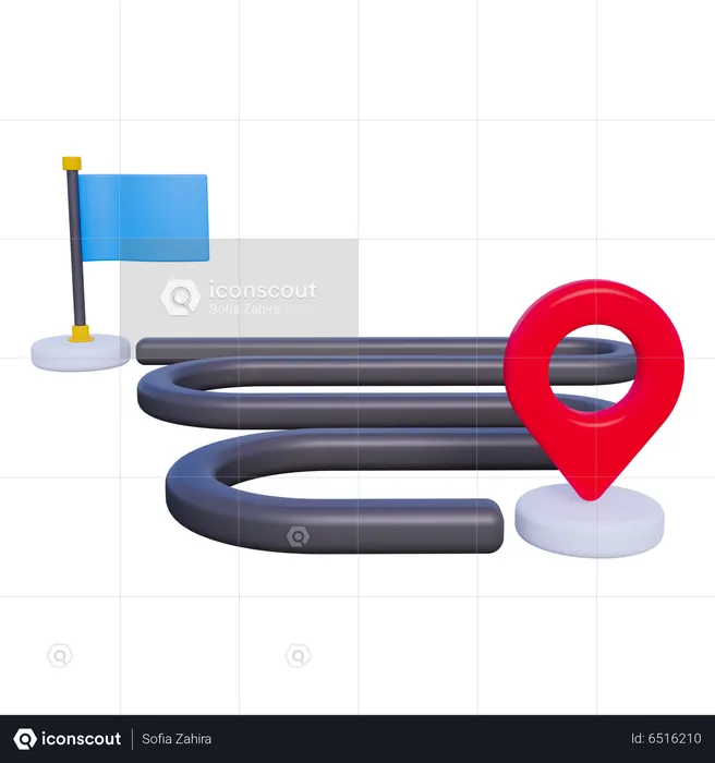 Route Road  3D Icon