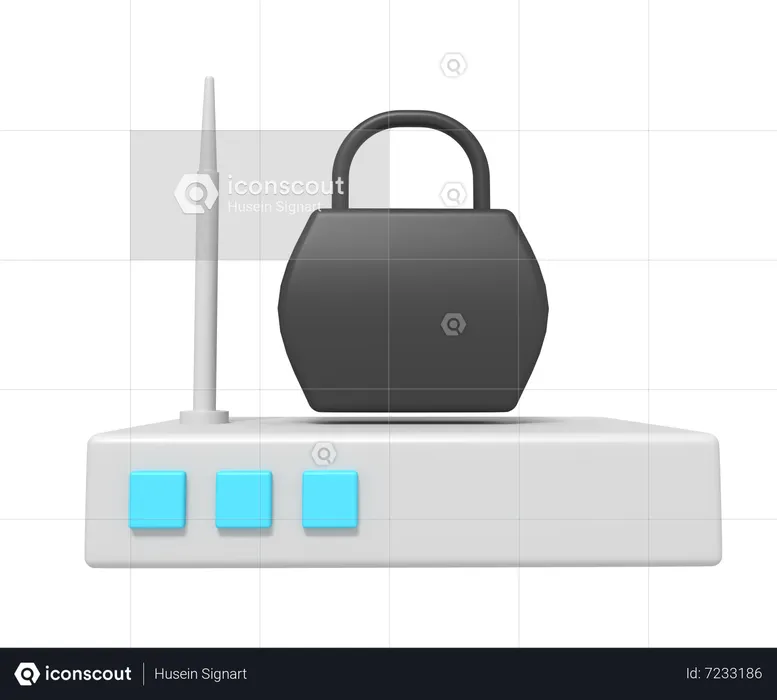 Router Lock  3D Icon