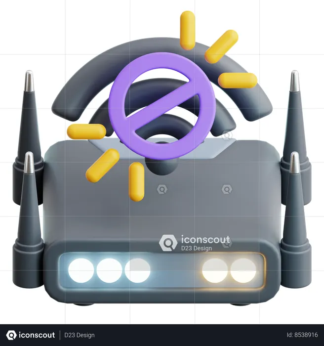 Router No Connection  3D Icon