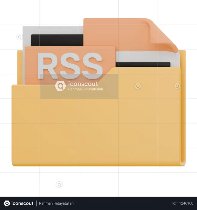 RSS ファイル フォルダー  3D Icon