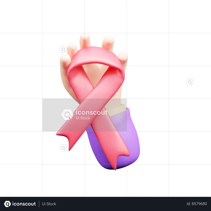 Ruban de cancer du sein  3D Icon