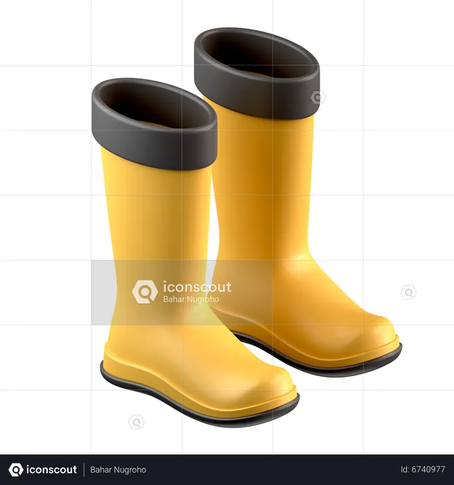 Rubber Boots  3D Icon