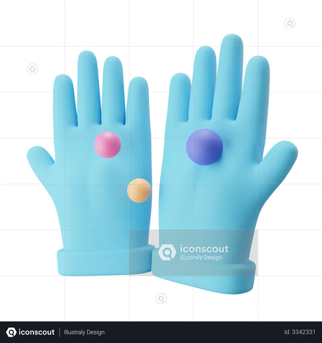 Rubber Gloves  3D Icon