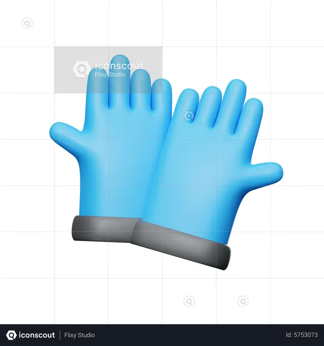 Rubber Gloves  3D Icon