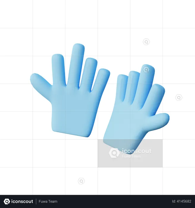 Rubber Gloves  3D Illustration