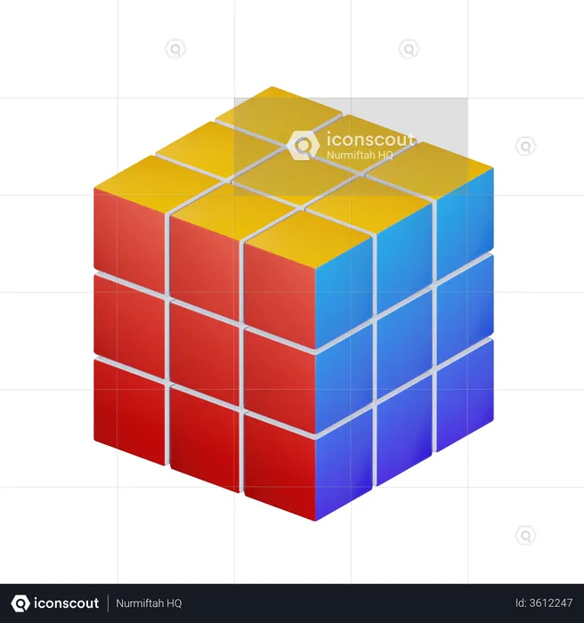 Rubik Cube  3D Illustration