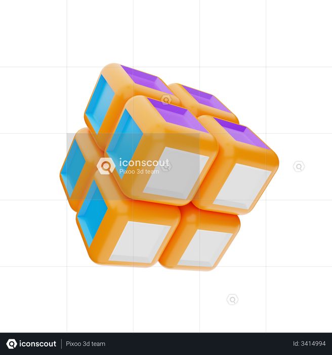 Rubik's Cube 3D Illustration