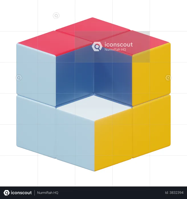 Rubiks Cube  3D Illustration
