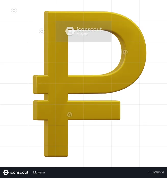 Ruble  3D Icon