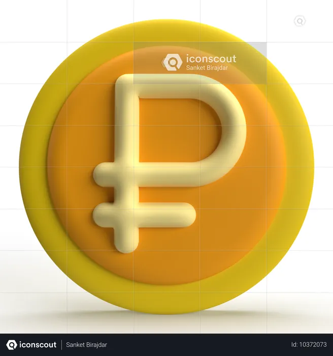 Ruble  3D Icon