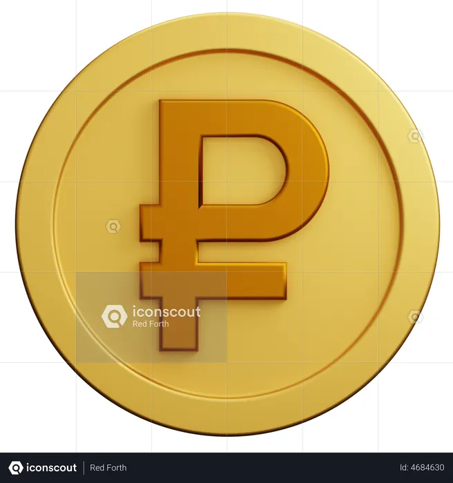 Ruble Coin  3D Illustration