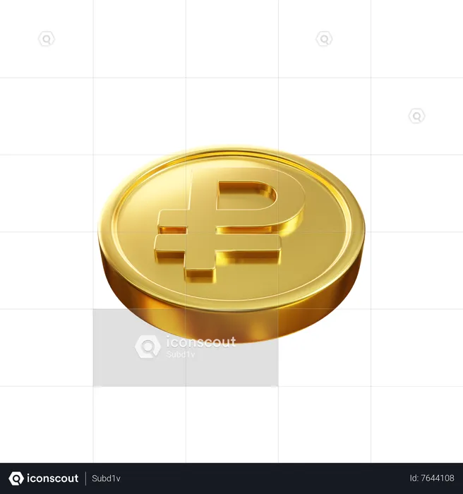 Moneda de rublo  3D Icon