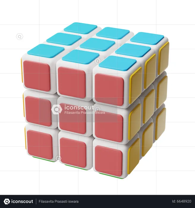 Cubo de rubrica  3D Icon