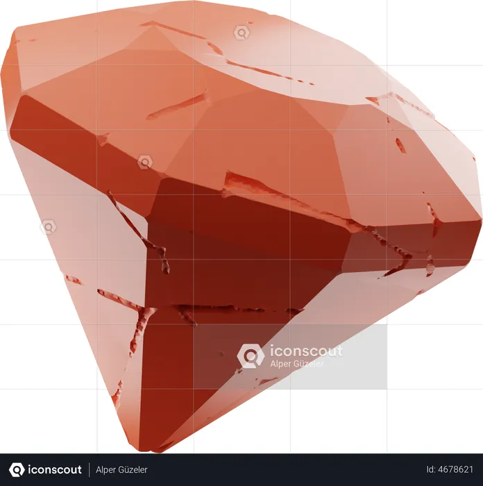 Ruby Diamond  3D Illustration