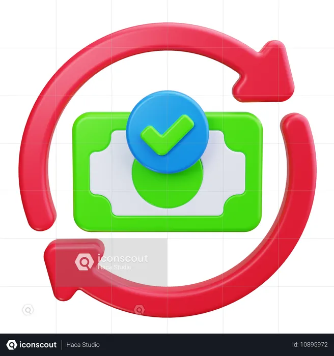 Rückerstattungsscheck  3D Icon