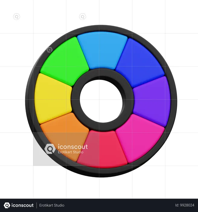 Ruedas de color  3D Icon