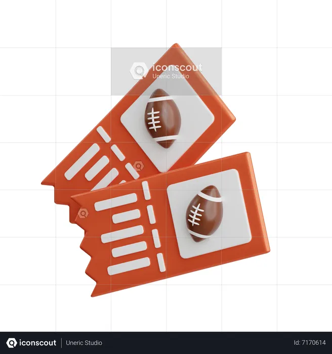 Rugby Ticket  3D Icon