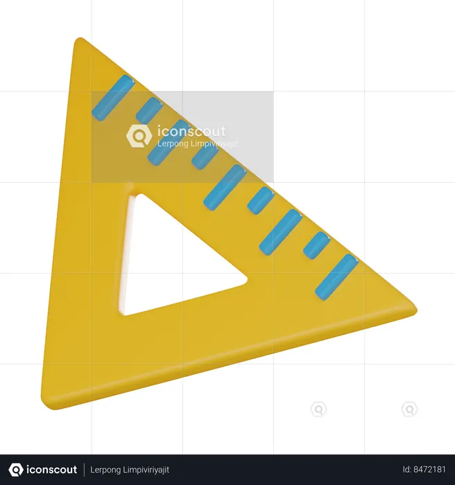 Ruler and set square  3D Icon