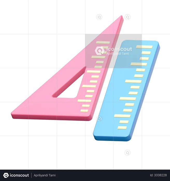 Rulers  3D Illustration