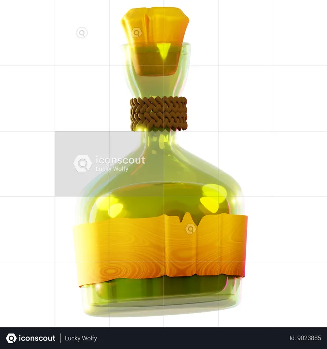 Rum bottle  3D Icon