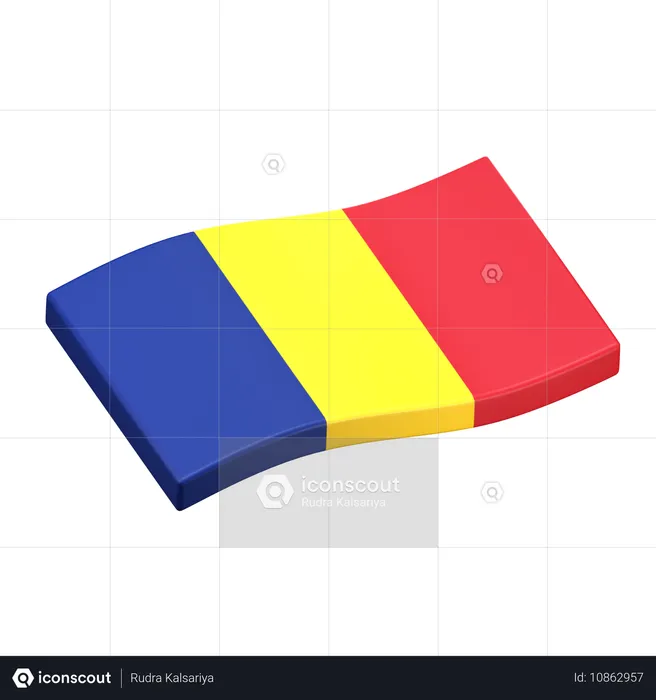 Rumania Flag 3D Icon