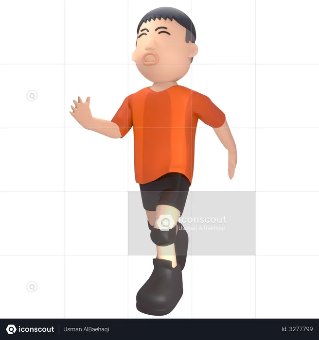 Runner running on track  3D Illustration