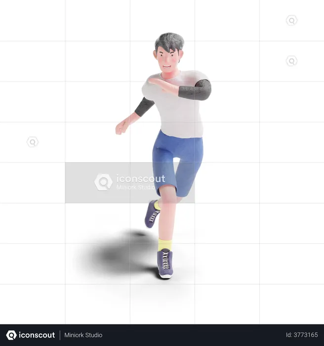 Running Boy  3D Illustration