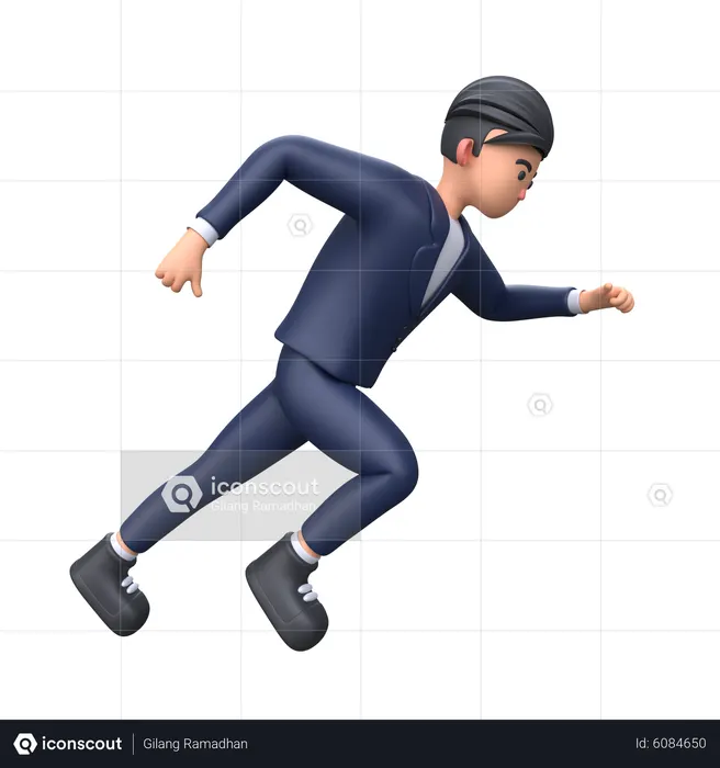 Running Businessman  3D Illustration