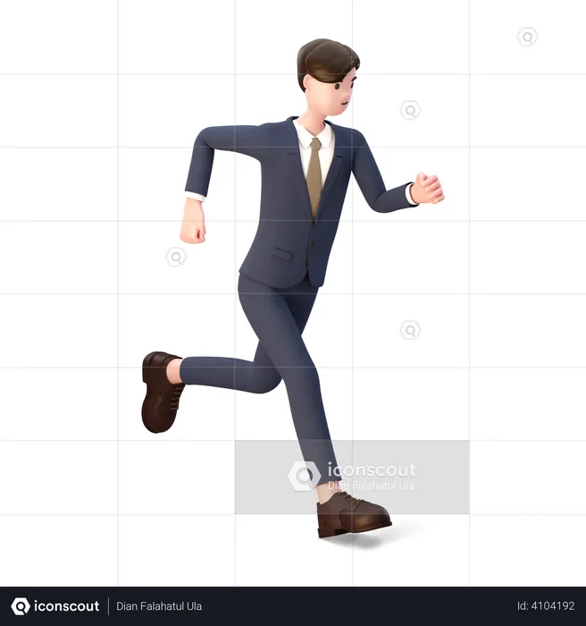Running businessman  3D Illustration