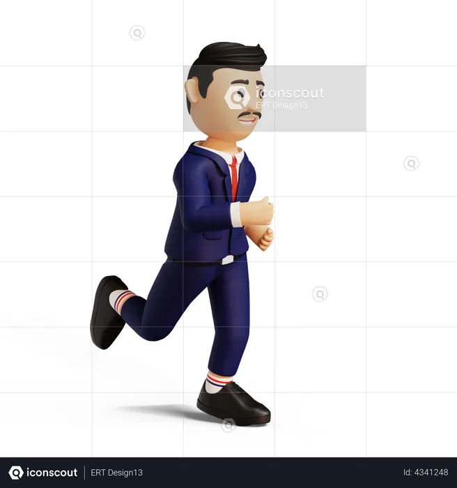 Running Businessman  3D Illustration