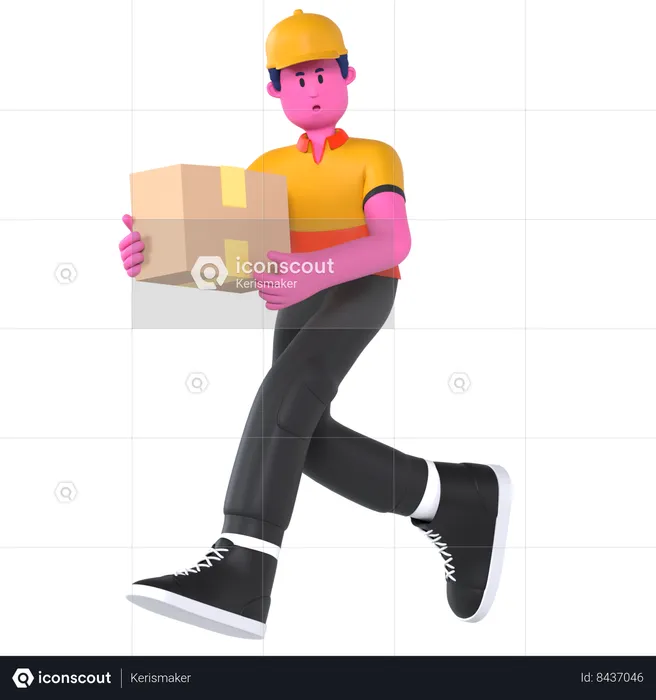 Running Delivery  3D Illustration