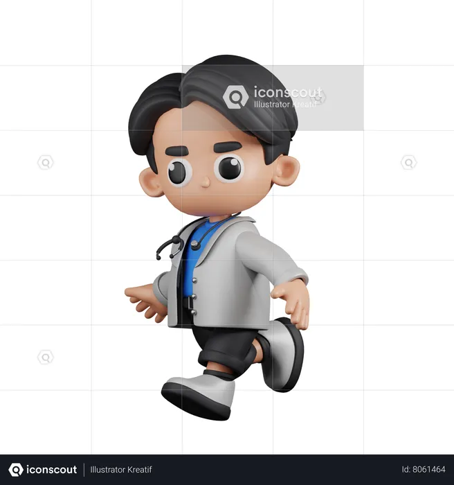 Running Doctor  3D Illustration