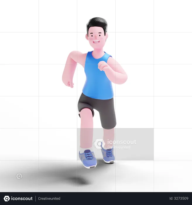 Running Exercise  3D Illustration