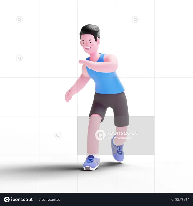 Running Exercise  3D Illustration