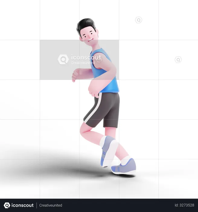 Running practice  3D Illustration