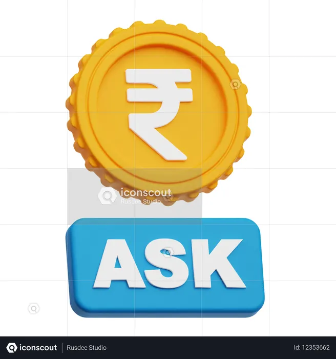 Rupee Ask  3D Icon