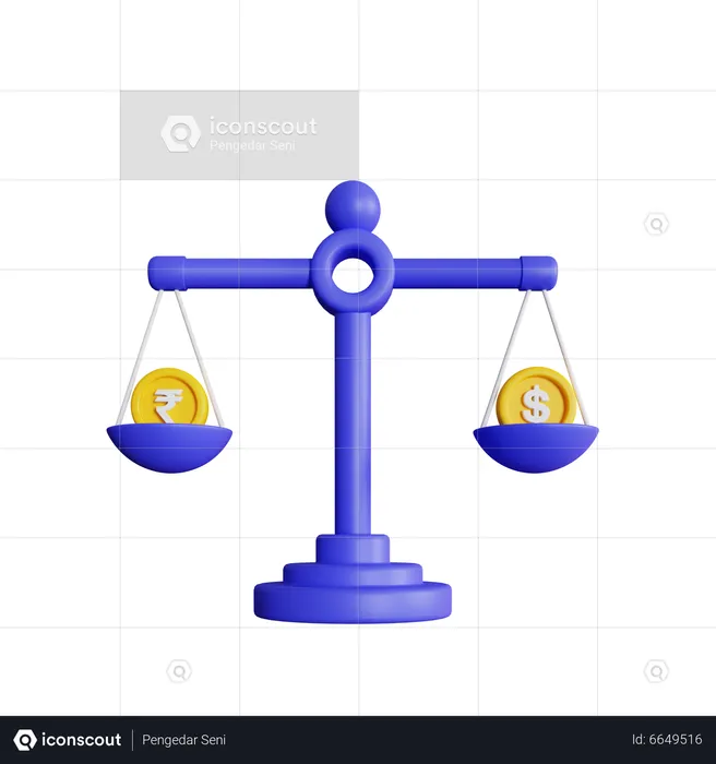 Rupee Balance Scale  3D Icon