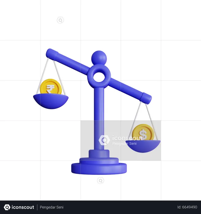 Rupee Balance Scale  3D Icon