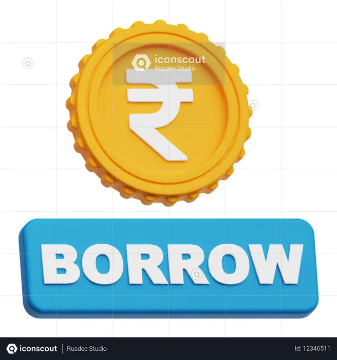 Rupee Borrow  3D Icon