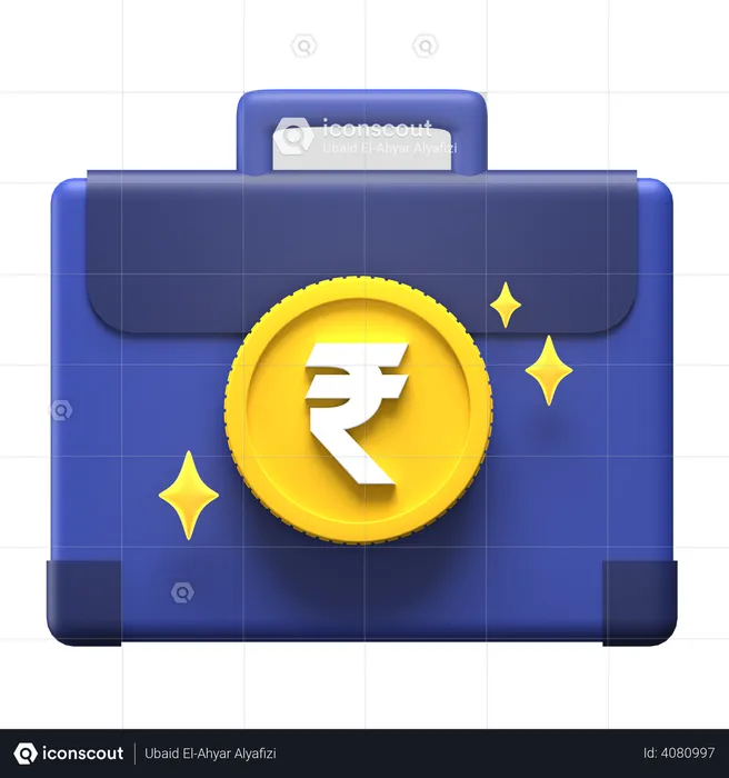 Rupee Briefcase  3D Illustration