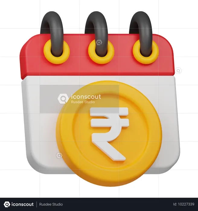 Rupee Calendar  3D Icon