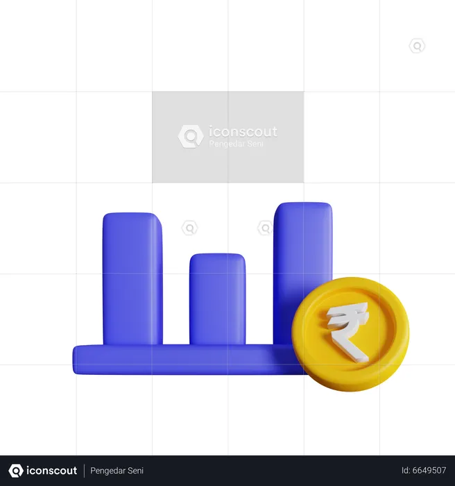 Rupee Chart  3D Icon