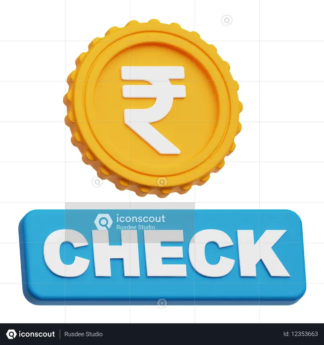 Rupee Check  3D Icon