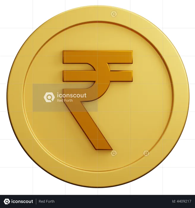 Rupee Coin  3D Illustration