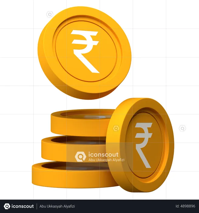 Rupee Coin Stack  3D Icon